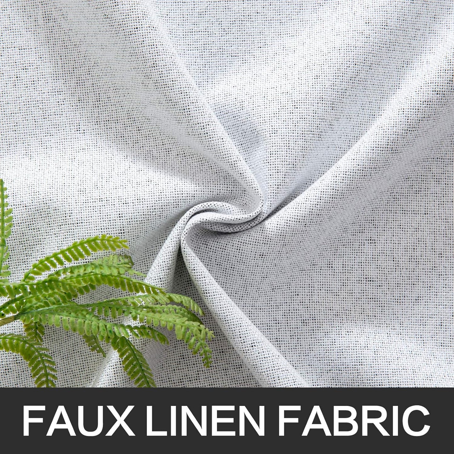 MIULEE White Blackout Curtains Linen Textured for Bedroom Nursery Thermal Insulated Room Darkening Grommet Curtains/Drapes for Living Room Decoration 52x84 Inch Grayish White 2 Panels