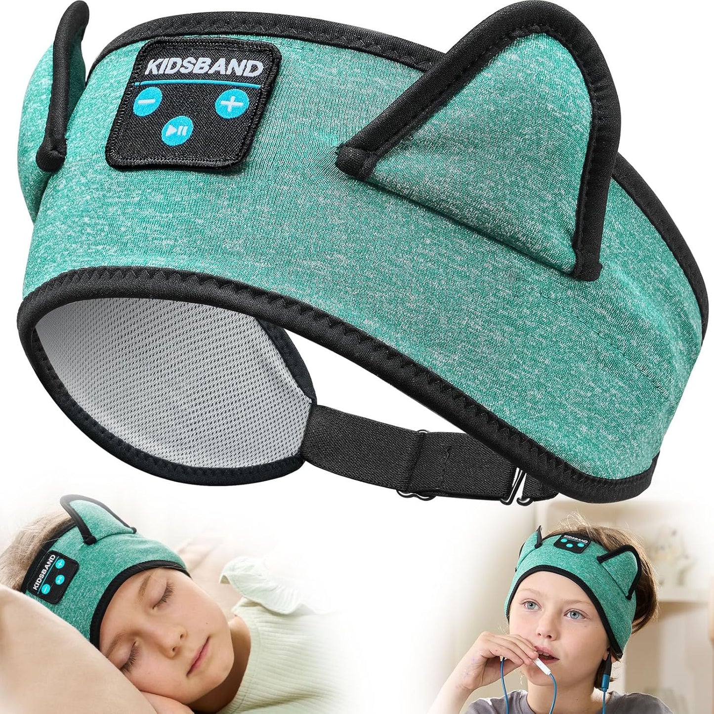 KIDSBAND Kids Headphones for Plane, Wireless Headband Adjustable, Does Not Press The Ears, Convenient for Long-Time Use, Headphones for Boys,Girls,Sleeping,School,Air Travel,Smartphones,Tablet