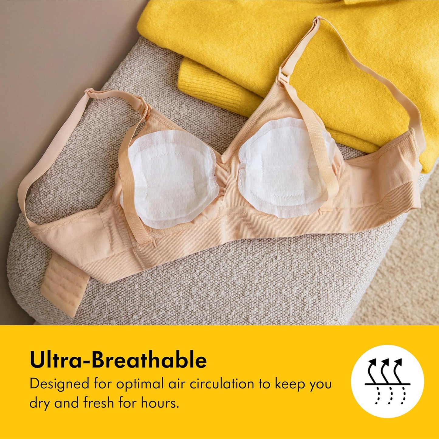 Medela Ultra-Breathable Nursing Pads, Highly Absorbent, Super Soft, Discreet Design for Comfortable Wear, Pack of 60