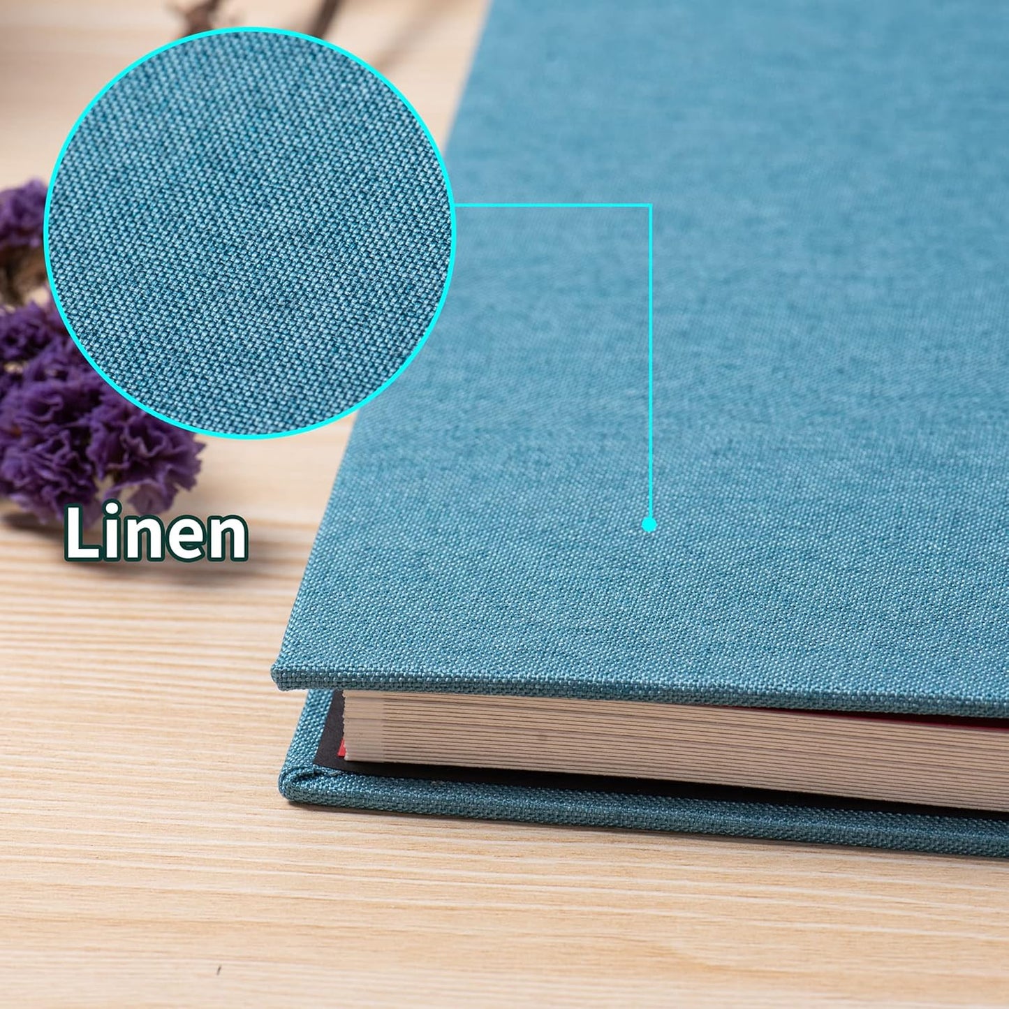 Photo Album Self Adhesive Scrapbook Album for 4×6 Pictures DIY Magnetic Linen Cover Album 15 Sheets/30 Blank Pages for Family Wedding, Birthday, Christmas, Anniversary (Sky Blue)