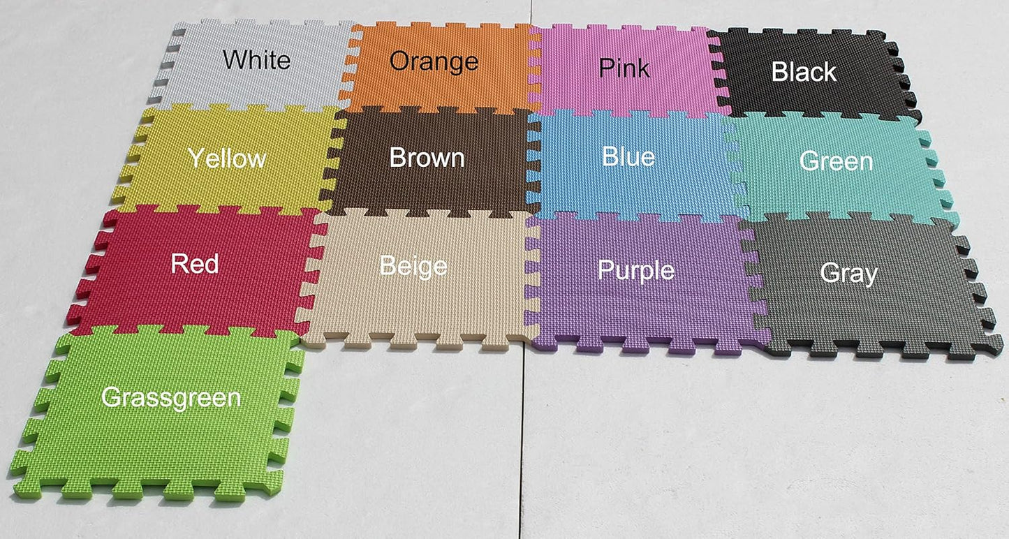 YIMINYUER® 20 Tiles (30cm×30cm×1cm Each Tile) Baby Soft Puzzle Play Mats, Kids Thick EVA Foam Floor, Toddlers & Children's Soft Interlocking Mat R02R06R10G301020