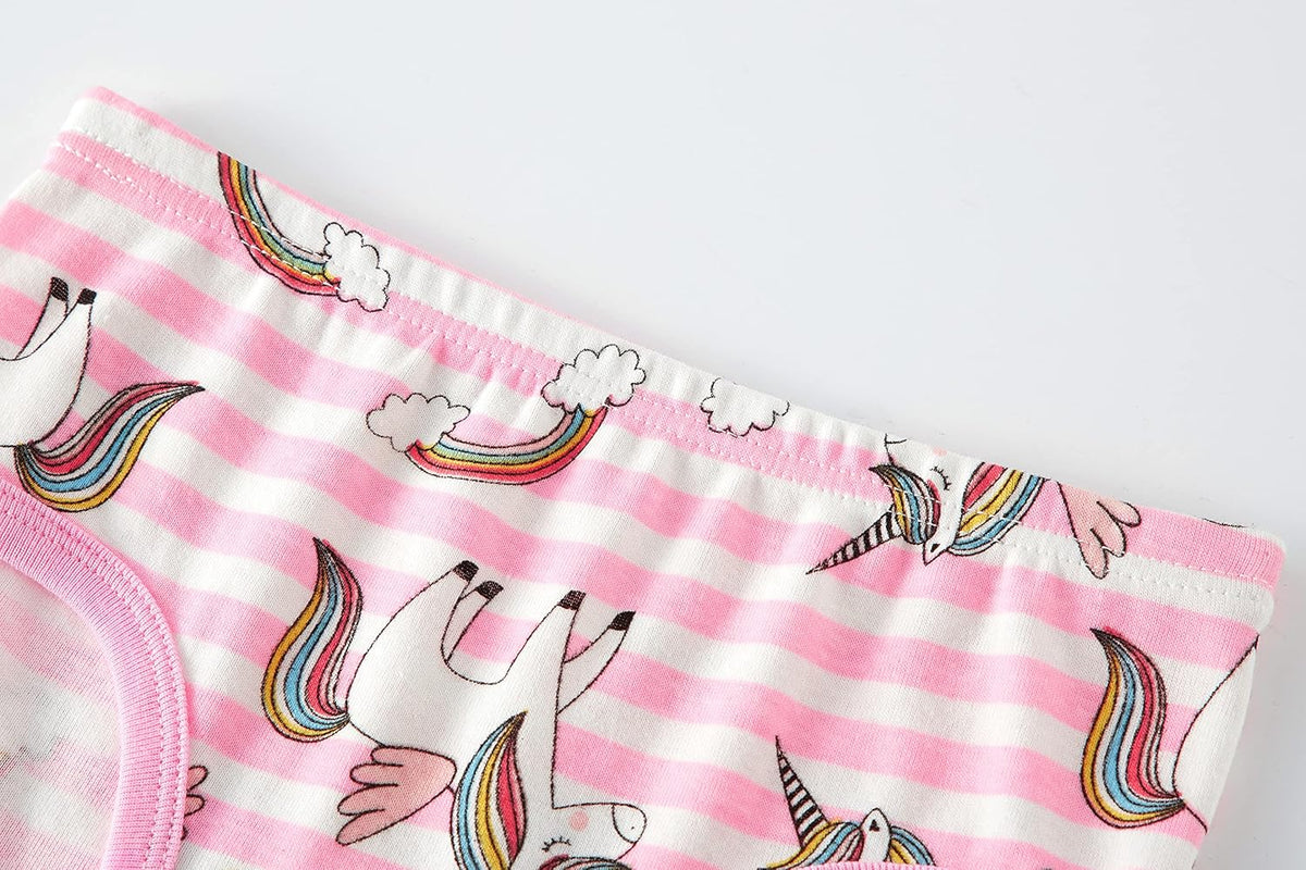 Cadidi Dinos Little Girls' Soft Cotton Underwear Kids Cool Breathable Comfort Panty Briefs Toddler Undies(Pack of 6)