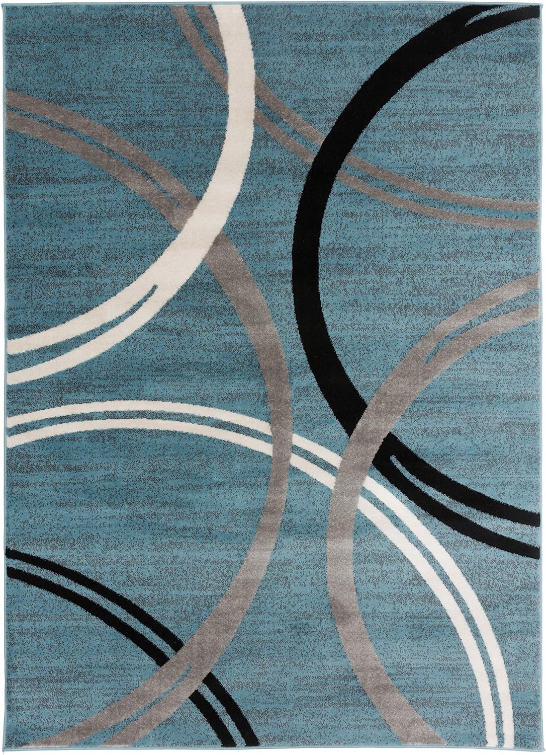 Rugshop Modern Wavy Circles Design Area Rug 8'8" x 12' Blue