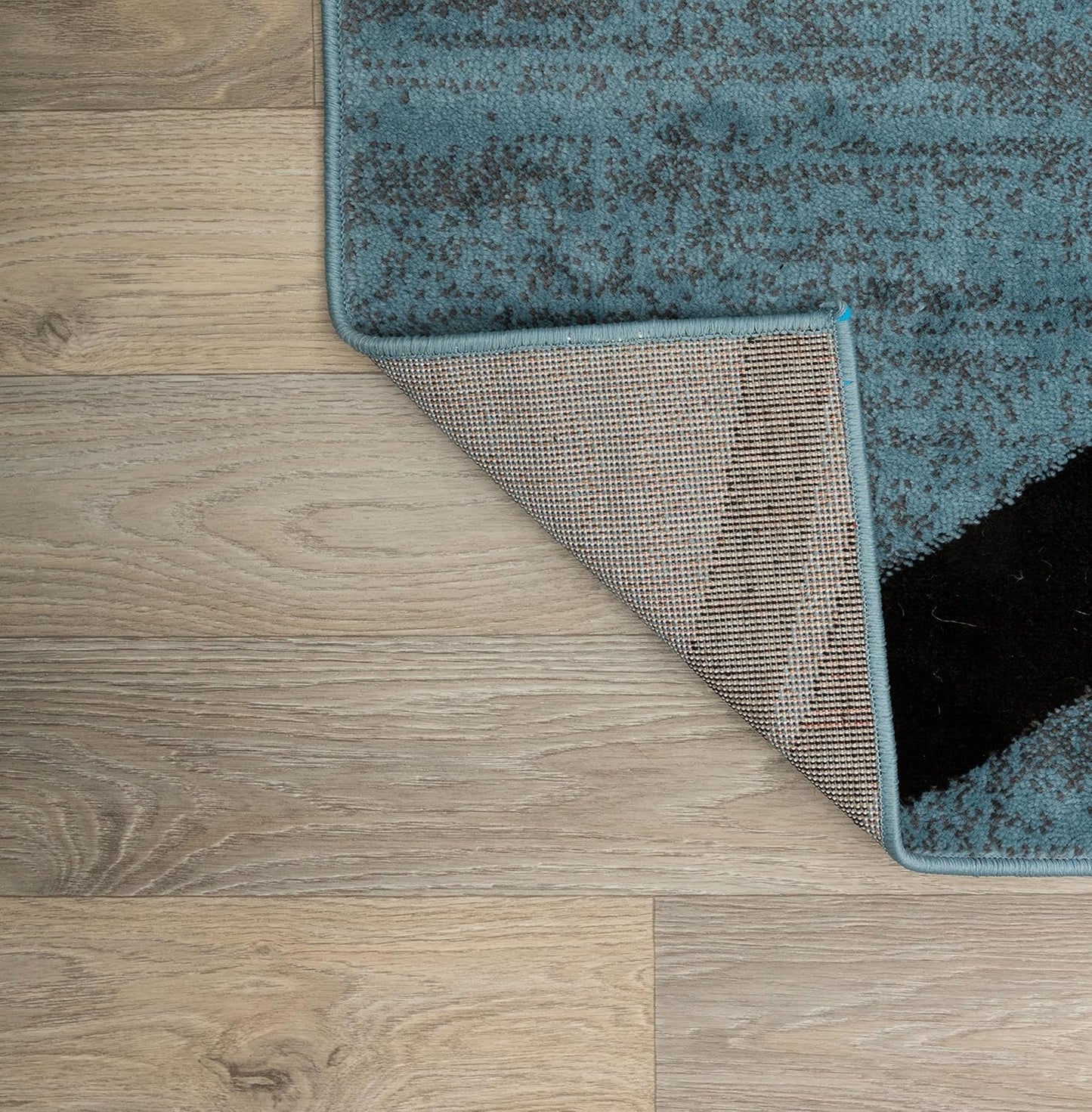 Rugshop Modern Wavy Circles Design Area Rug 6'6" x 9' Blue