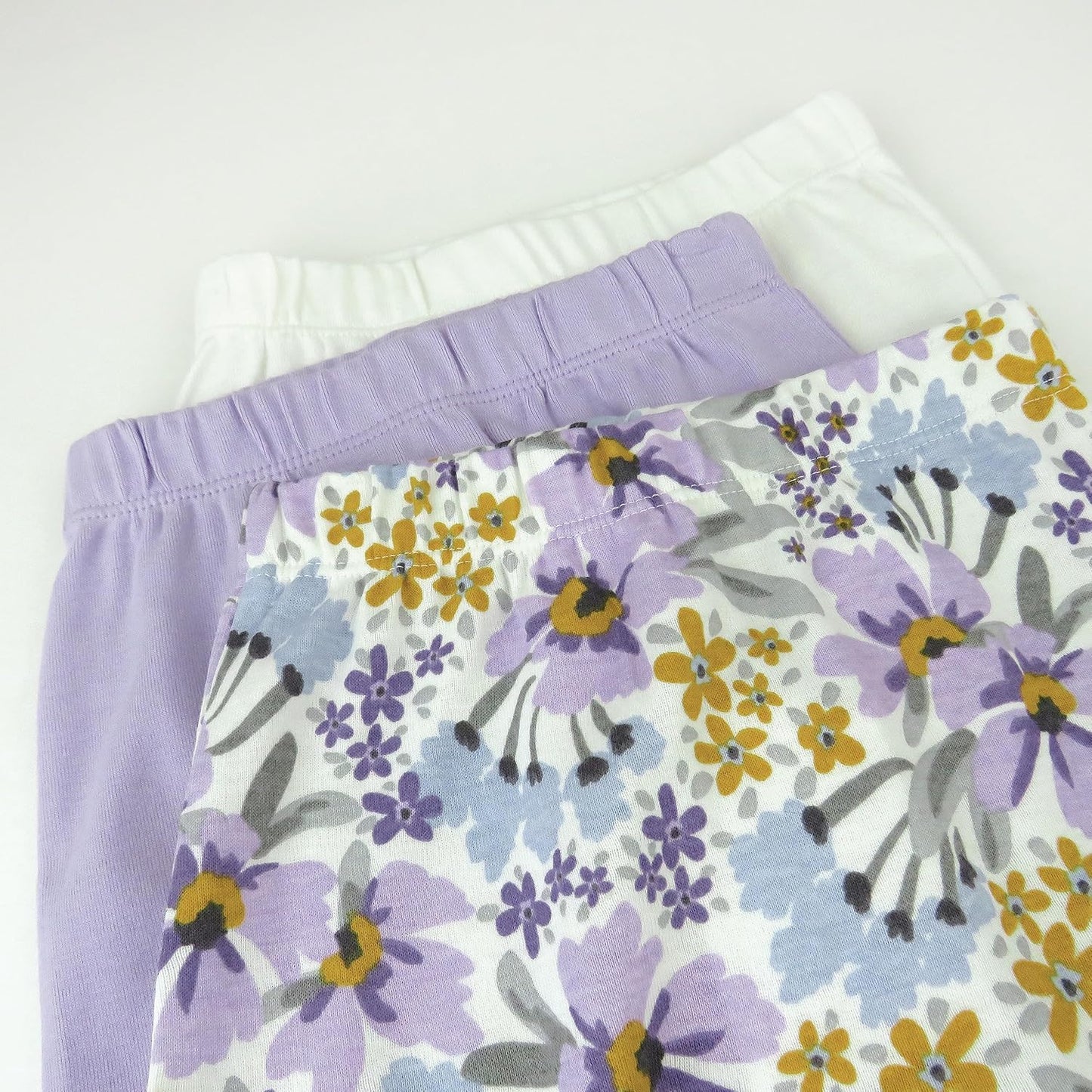 HonestBaby 3-pack Footed Pants Roomy Fit Pull on Bottoms 100% Organic Cotton for Infant Baby Boys, Girls, Unisex