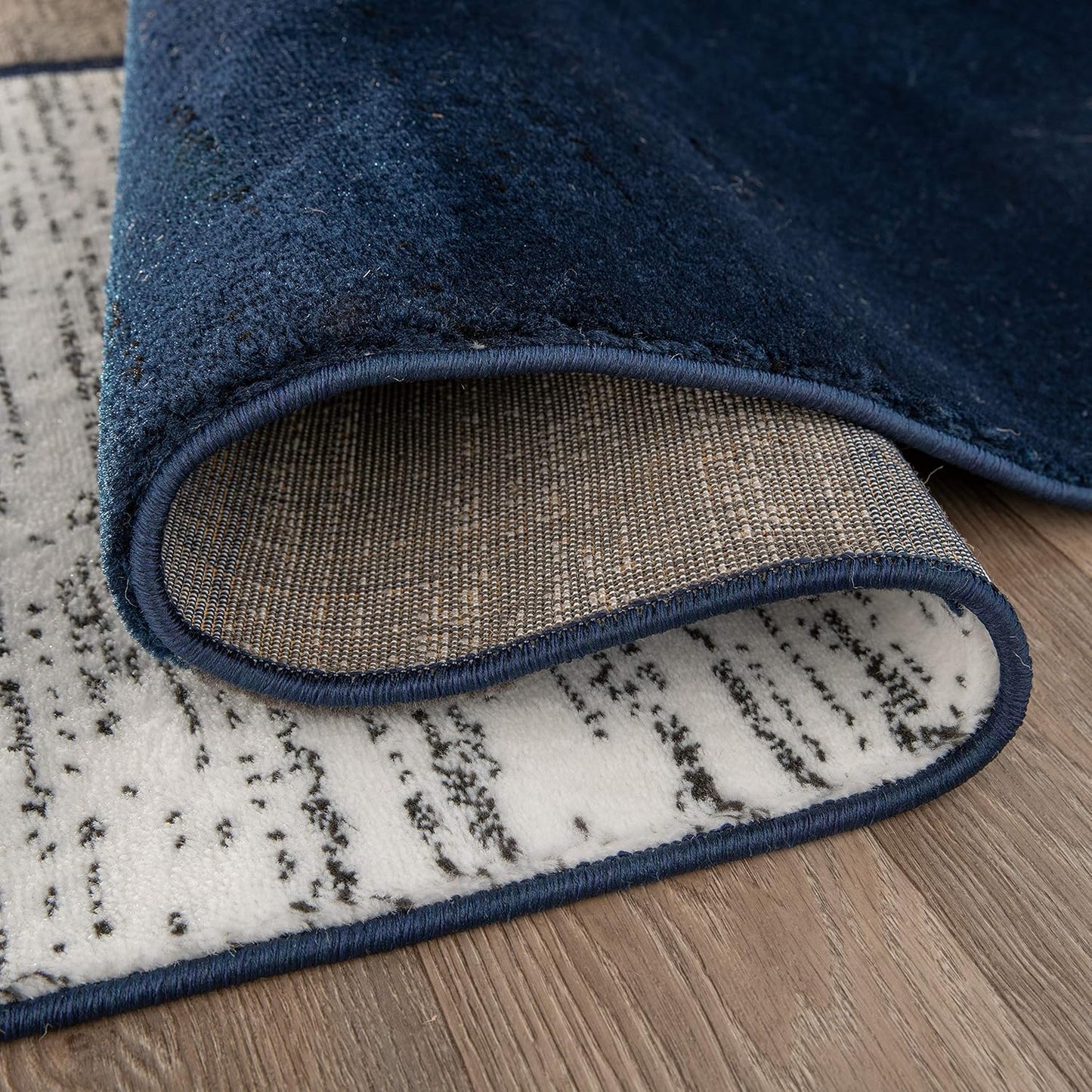 Rugshop Contemporary Modern Boxes Area Rug 10' x 14' Navy